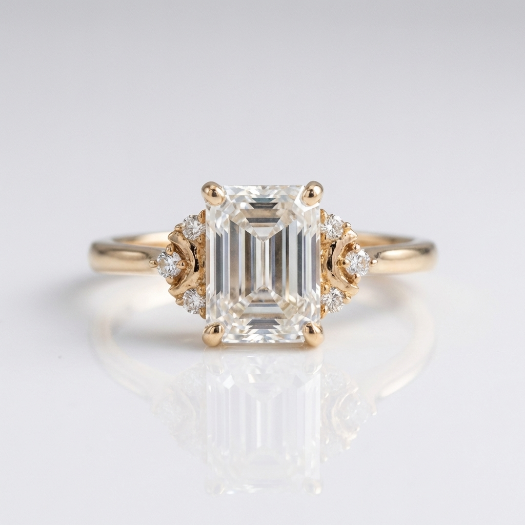 SILVER BAGUETTE DIAMOND RING