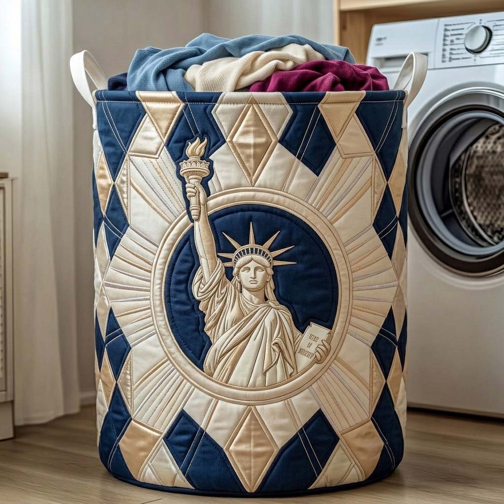 Quilted Laundry Basket Liberty Radiant Crest