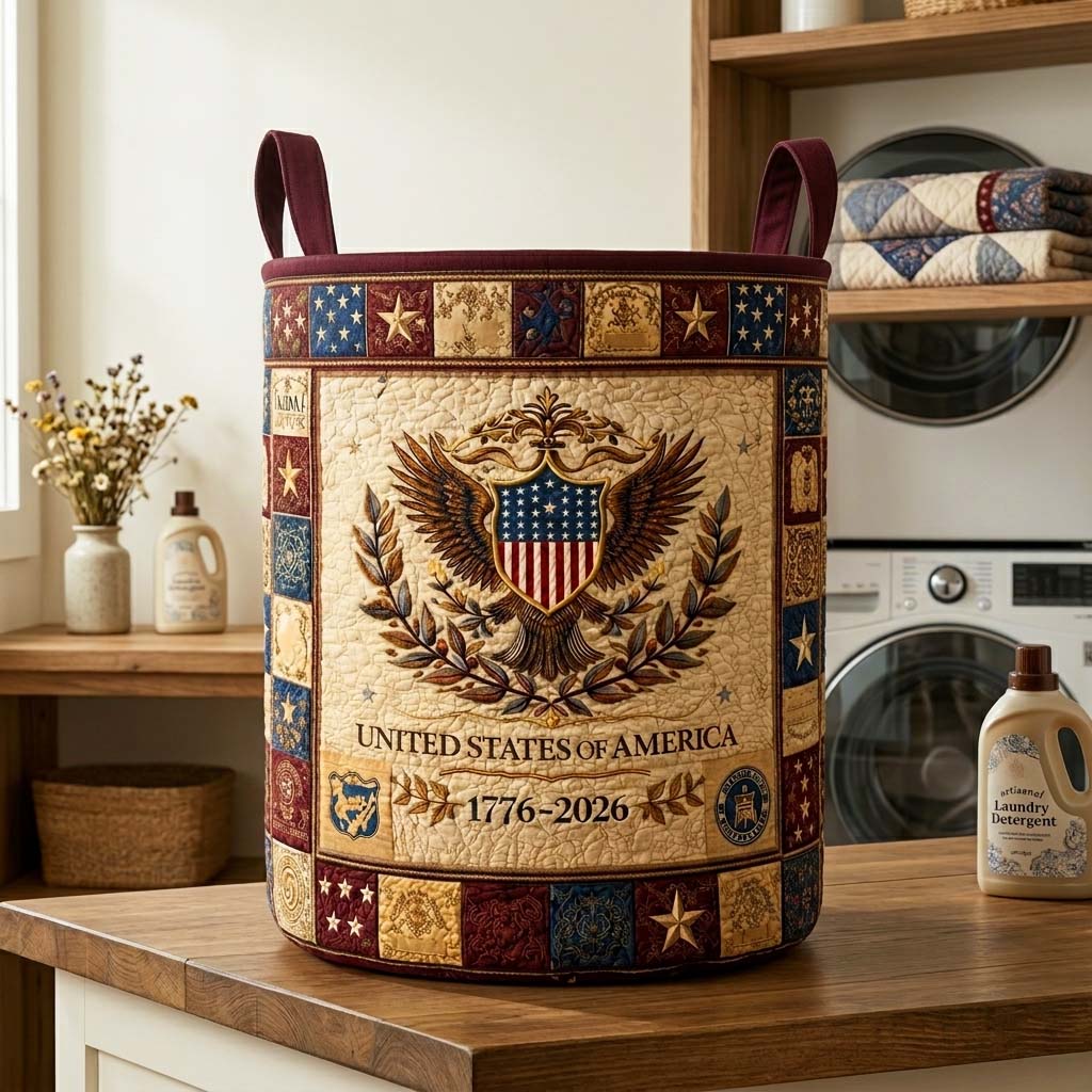 Heritage Quilted Laundry Basket