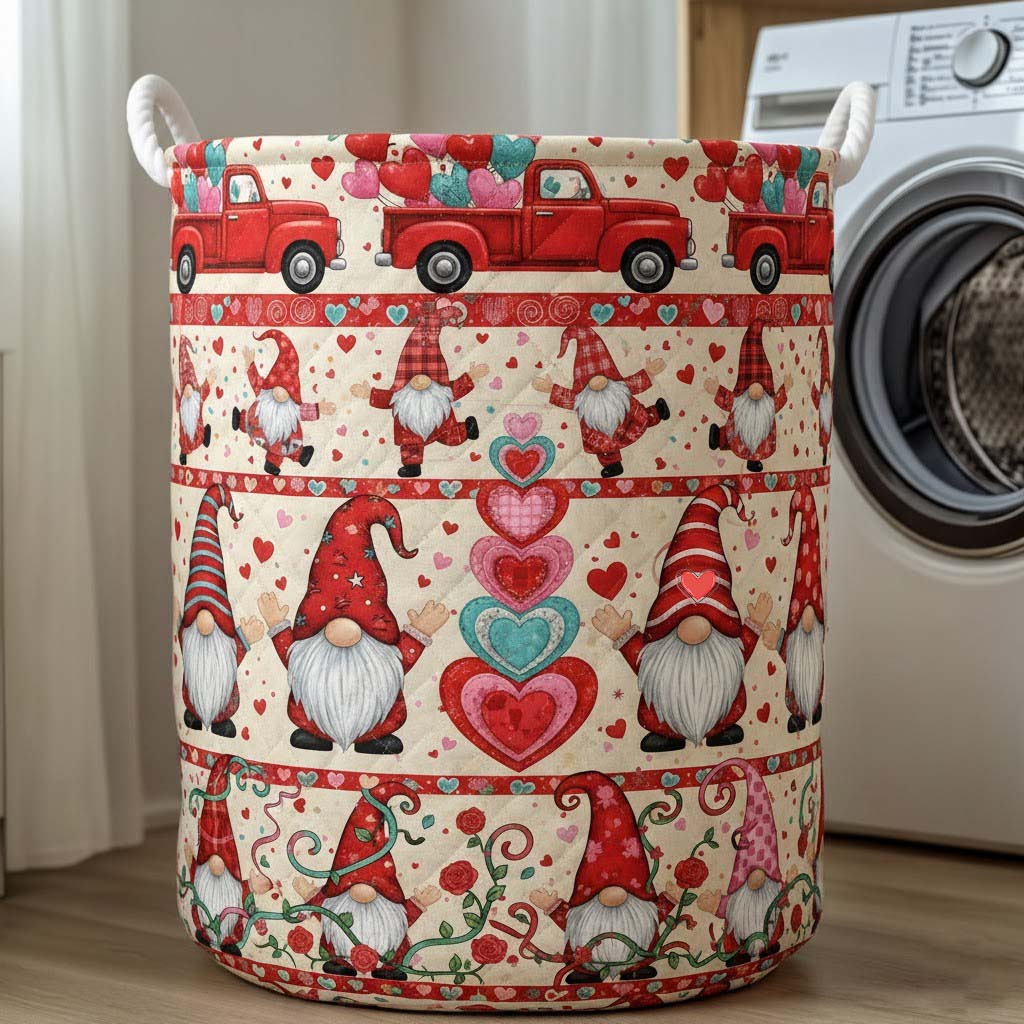 Gnomes Love the Quilted Laundry Basket
