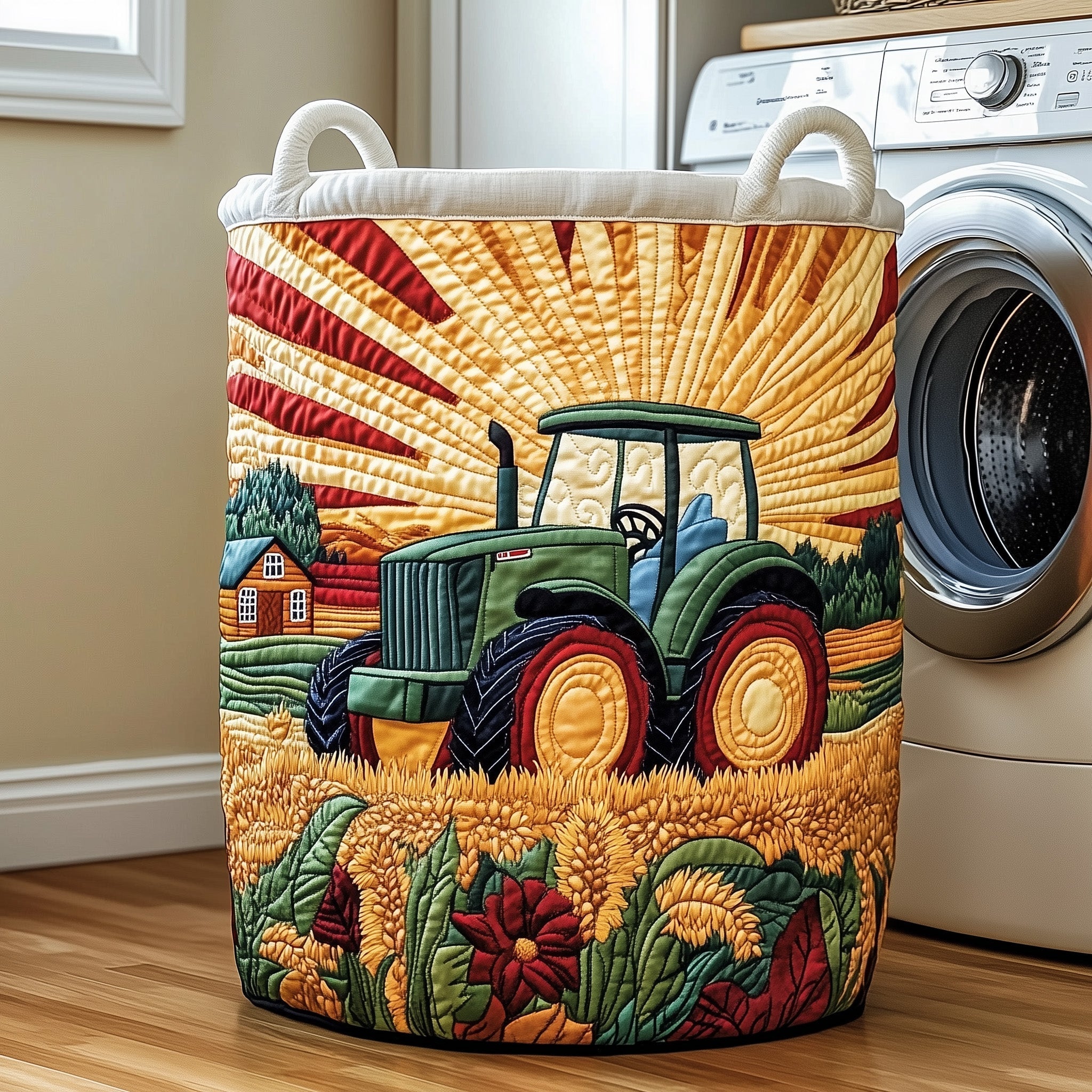 Prairie Breeze Quilted Laundry Basket