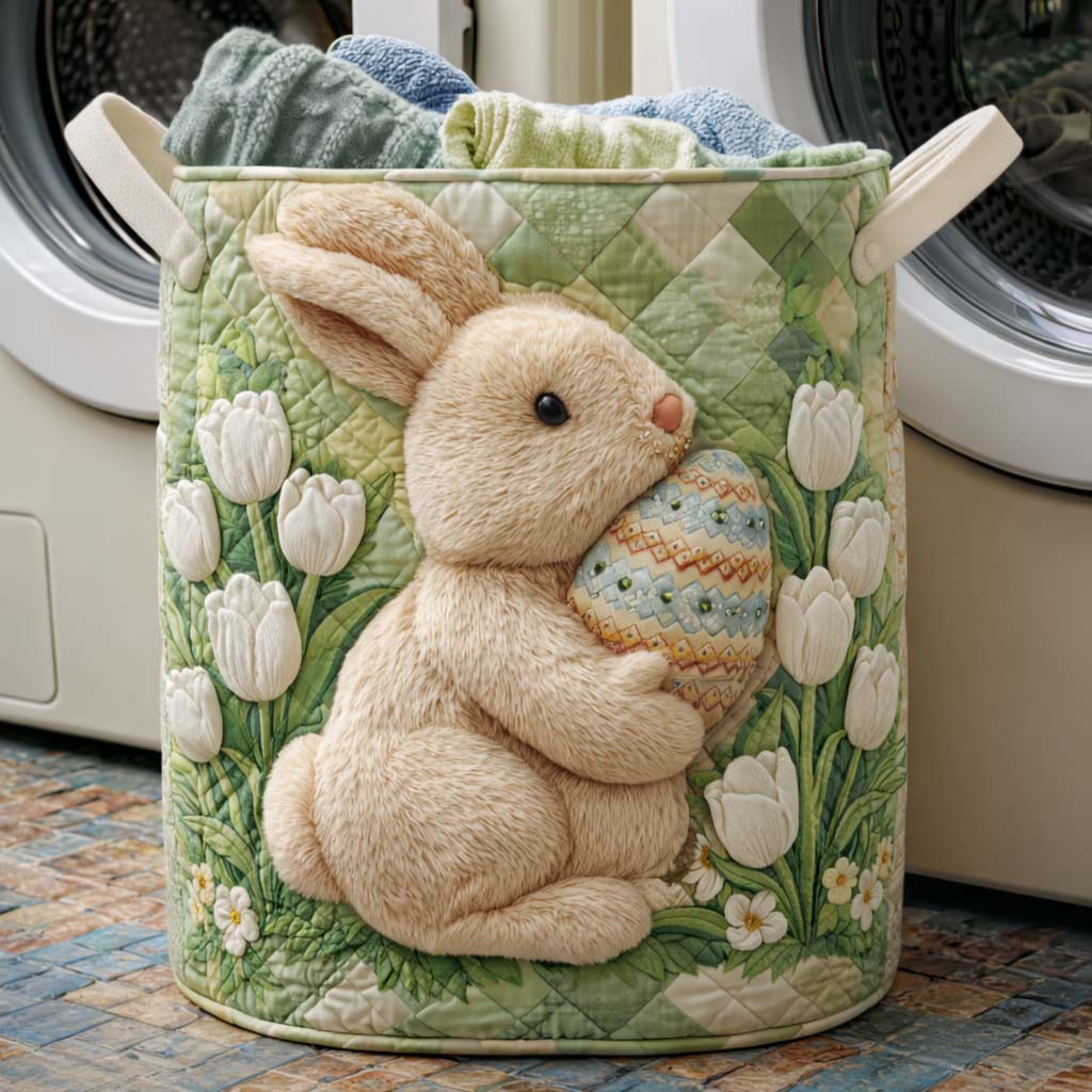 Easter Bunny Quilted Laundry Basket