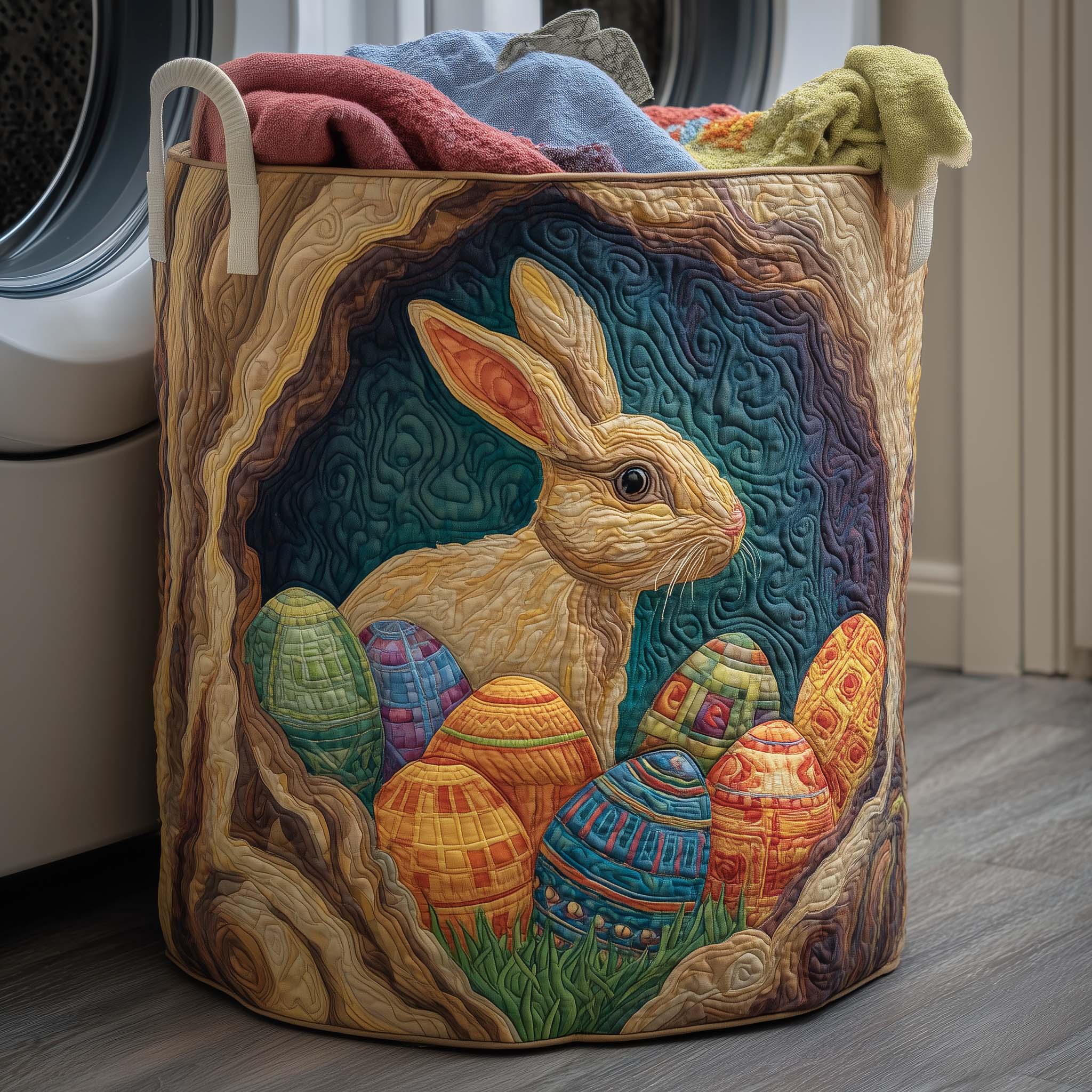 Easter Bunny Quilted Laundry Basket