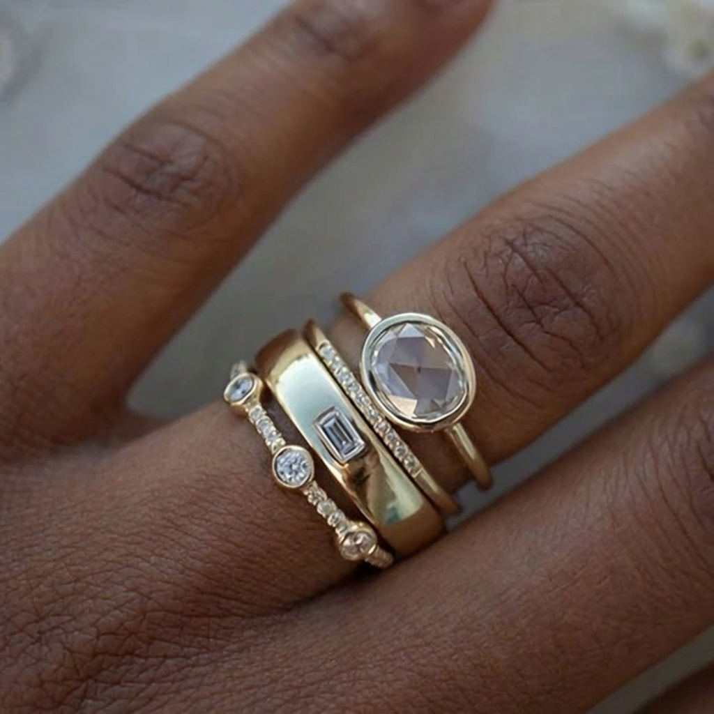 Vintage Ring made of Gold and Zirconium