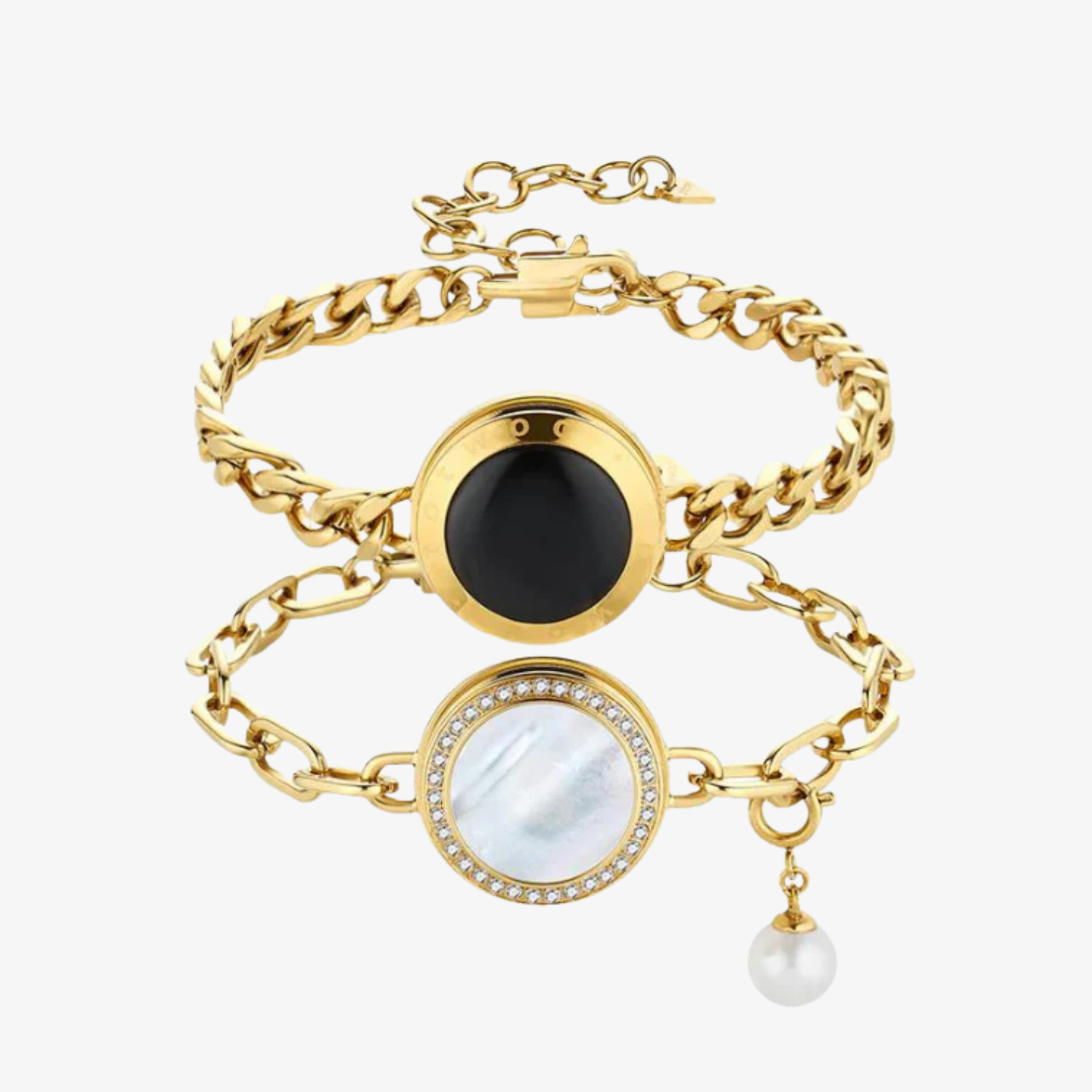 Soulmate 2.0 Touch Bracelets(Gold Cuban Chain+Paperclip Chain)