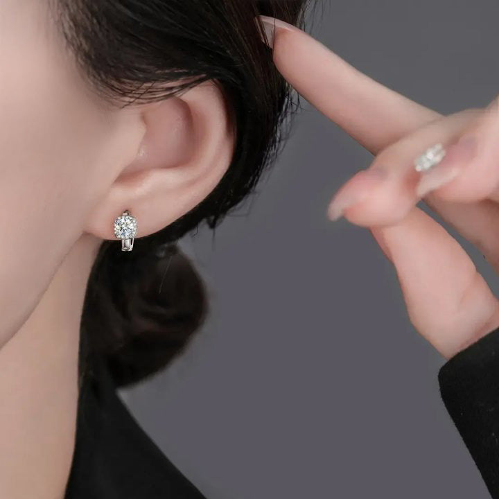 Nadine Square Earrings | White Gold