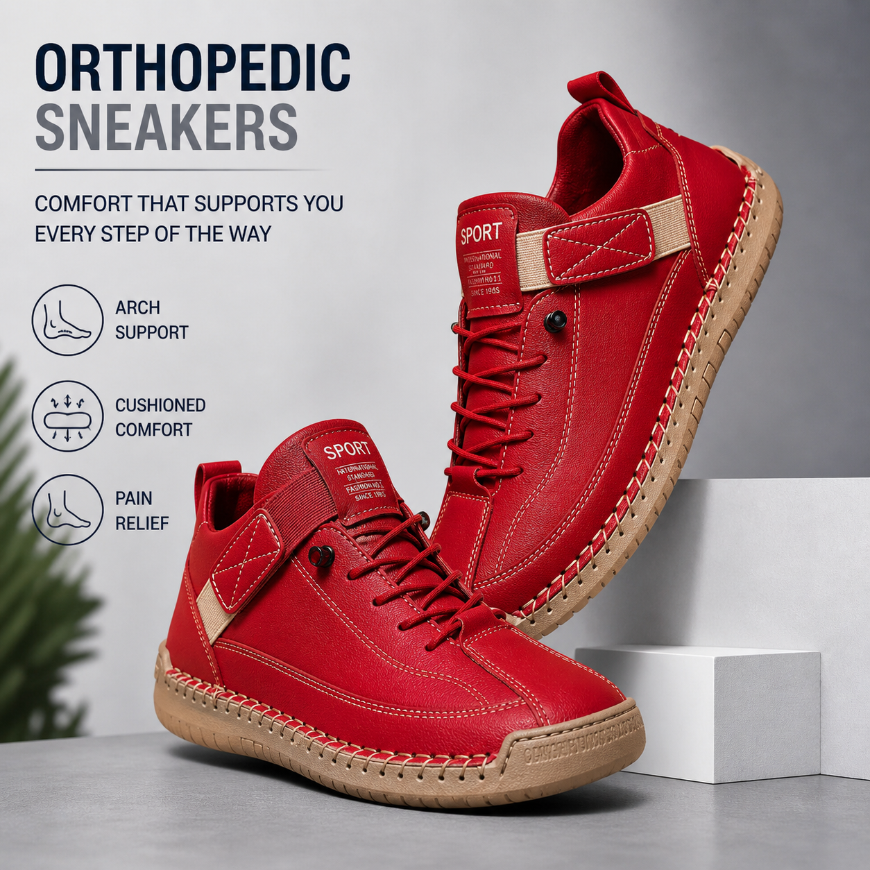 MIA ORTHOPEDIC SNEAKERS - RED