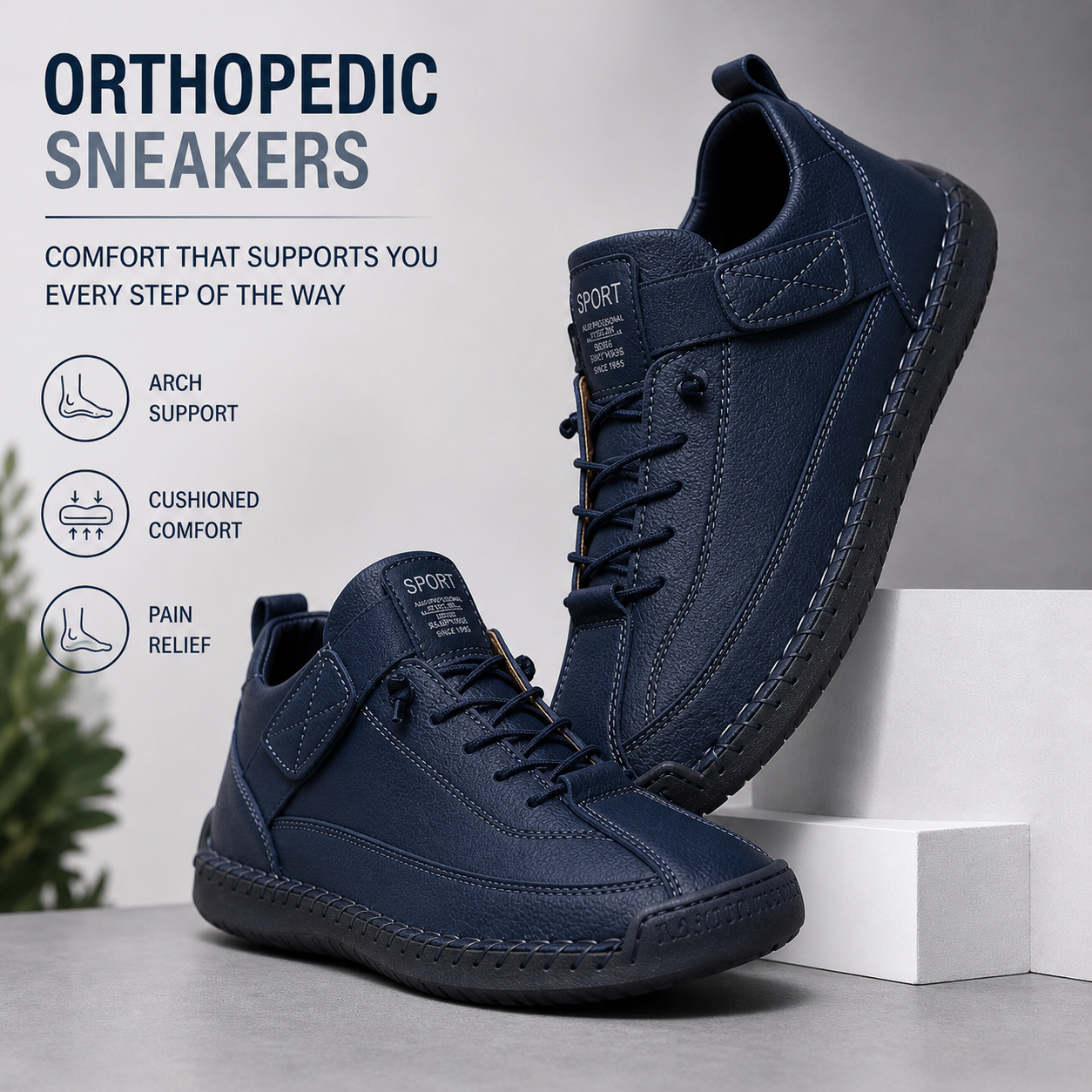 MIA ORTHOPEDIC SNEAKERS - NAVY BLUE