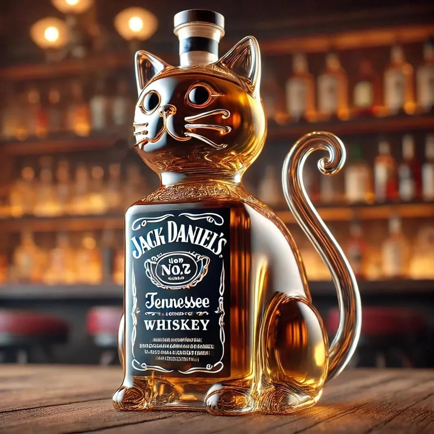 Jack Daniel's Whisky Bottle - Cat Edition