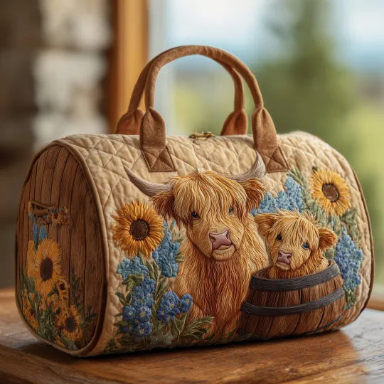 Padded Travel Bag Highland Cow