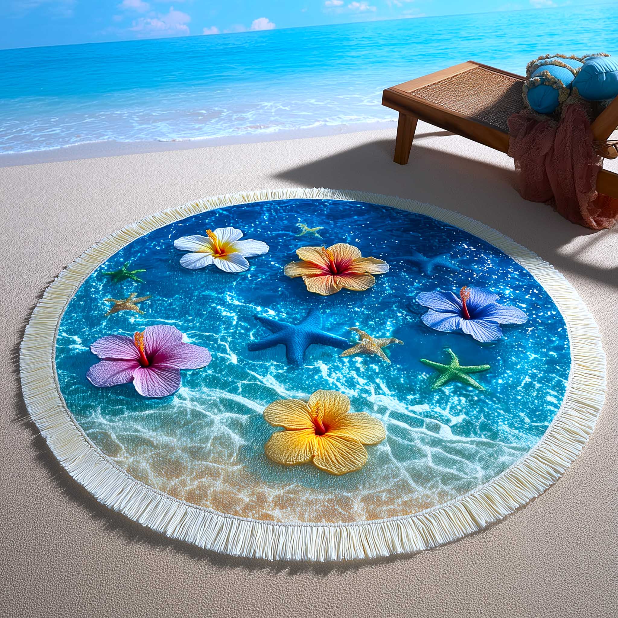 Round Beach Towel Ocean Breeze
