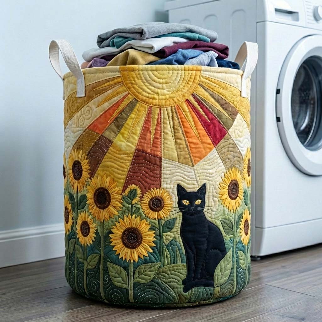 Quilted Velvet Laundry Basket