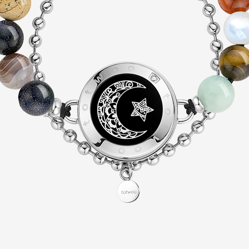 Sun&Moon Touch Bracelets with Solar System Guardian Beads
