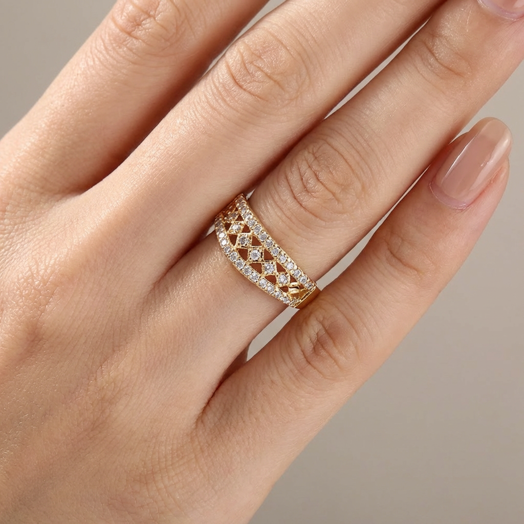 GOLD PAVE BAND RING