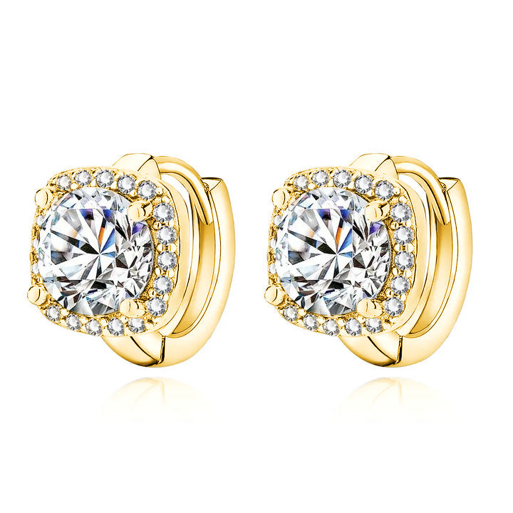 Nadine Square Earrings | White Gold